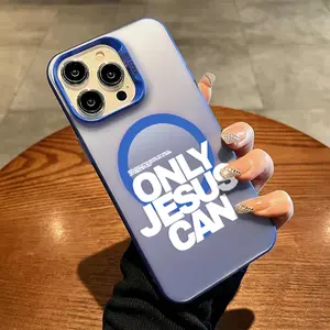 Jesus Christian Pattern Magnetic Phone Case for iPhone 16 15 14 Pro Max 13 12 11 XR XS Plus Shockproof Drop Protection Durable PC Smartphone Cover Cellphone Protective Smartphone Casing