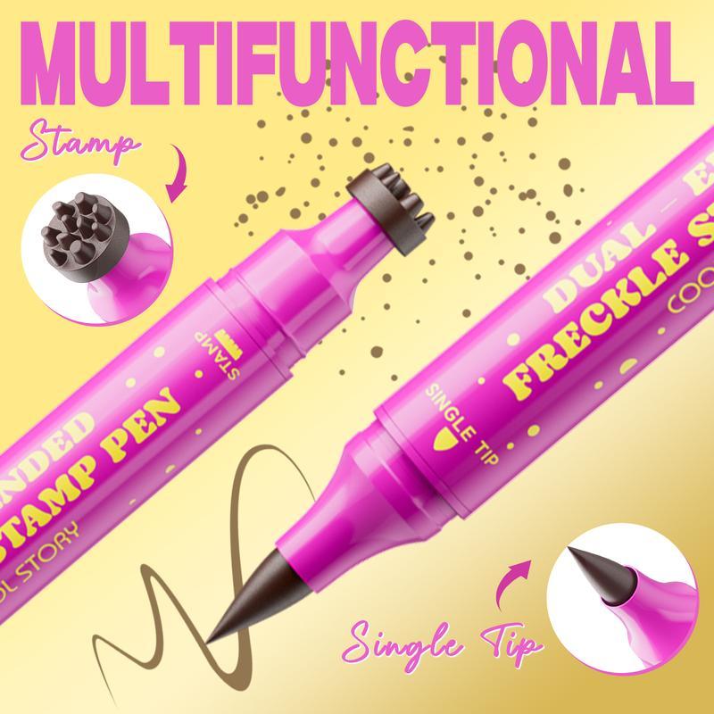 Waterproof Freckles Pen: Faux Freckle Stamp and Fine Tip Eyeliner for Realistic, Long-Lasting Freckles and Effortless Makeup, Perfect for Daily Wear and Cosplay