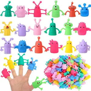 Cute Monster Finger Topper Toys, 5/10/20PCS Unisex Onesize Soft Rubber Stretchy Fidget Educational Science & Technology Toys, 10pcs Random Kids’ Birthday Party Favors Gifts with 1-2 cm Error, None