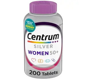 Centrum Silver Women's Multivitamin for Women 50 Plus, Multivitamin/Multimineral Supplement with Vitamin D3, B Vitamins, Non-GMO Ingredients, Supports Memory and Cognition in Older Adults - 200 Ct