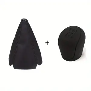 Universal PU Leather Car Gear Shift Collars Carbon Fiber Auto Car Manual Stick Knob Gear Shift Boot Cover Gaiter Decoration