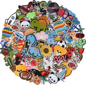 J60Pcs Random Assorted Iron on Patches, Sewing Applique for Jackets, Hats, Backpacks, Jeans, DIY Accessories, Style 1