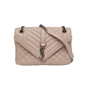 Pre-owned Yves Saint Laurent leather Tote Bags 【DIZ】 Quilted Envelope Bag, Medium Size Milky P226157035