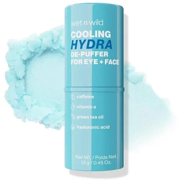 Cooling Hydra-De-Puffer Eye & Face Serum Stick with Caffeine, Vitamin E, 0.45 fl oz Allergy-Free Concealer & Lightweight Makeup Foundation, Allergy-Free Concealer & Foundation