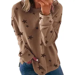 PIFAME Women's Star Graphic Pullover Sweatshirt Crew Neck Long Sleeve Oversized Fall Casual Hoodie for Teens & Women