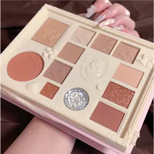 Kapell 12-Color Lace Eyeshadow Dream Goddess Matte and Pearl Blush Highlighter Eyeshadow