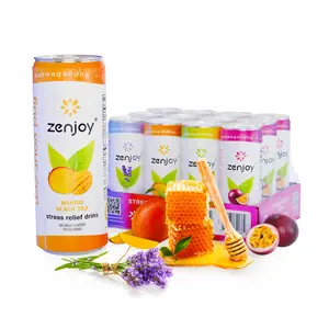 Zenjoy Stress Relief Drink, Calming Black and Green Tea, Non Alcoholic, Ashwagandha & Lemon Balm for Anxiety Relief, L - Theanine for Focus (Variety 12pk)