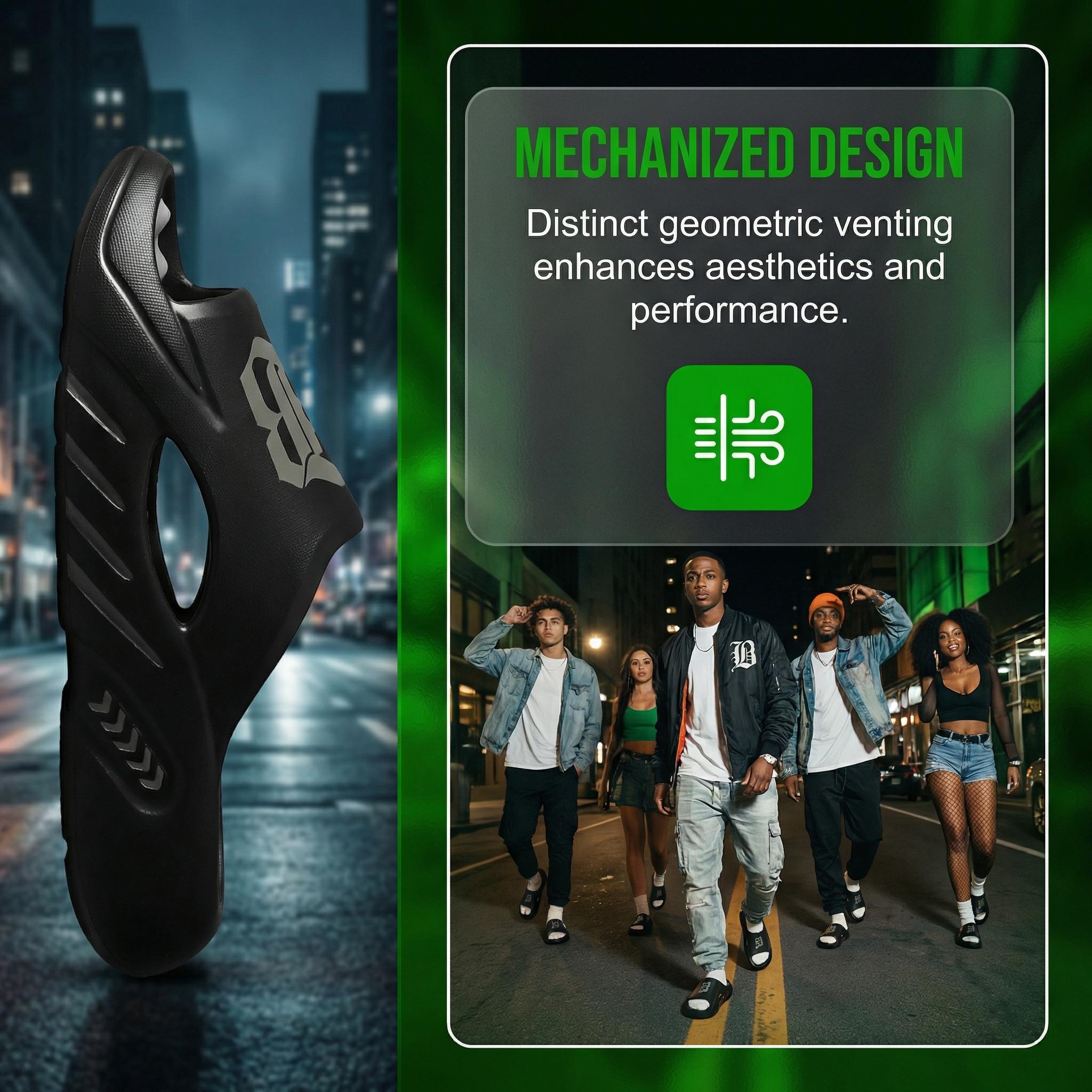 Men’s EVA Slide Sandals with Bold Letter Print – Breathable Hollow Design, Non-Slip Sole, Massaging Footbed, Stylish Summer Slippers for Indoor & Outdoor Walking Shoes Footwear Black，great for match day comfy sports lippers beach