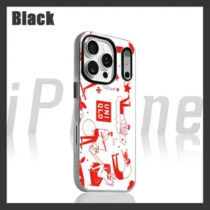 Brand Fashion UNIQLO LOOG Phone Case For iPhone 17 air 16 e 15 14 13 12  Pro Max Plus Purple 2-in-1 Jelly case