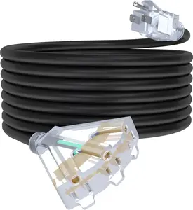 25Ft 12/3 Outdoor Extension Cord with 3-Outlets, Heavy Duty 12 Gauge 3 Prong Extension Cord  with Lighted end, 15A 12AWG 1875W SJTW, ETL Listed -  for Garage, Garden and , Black
