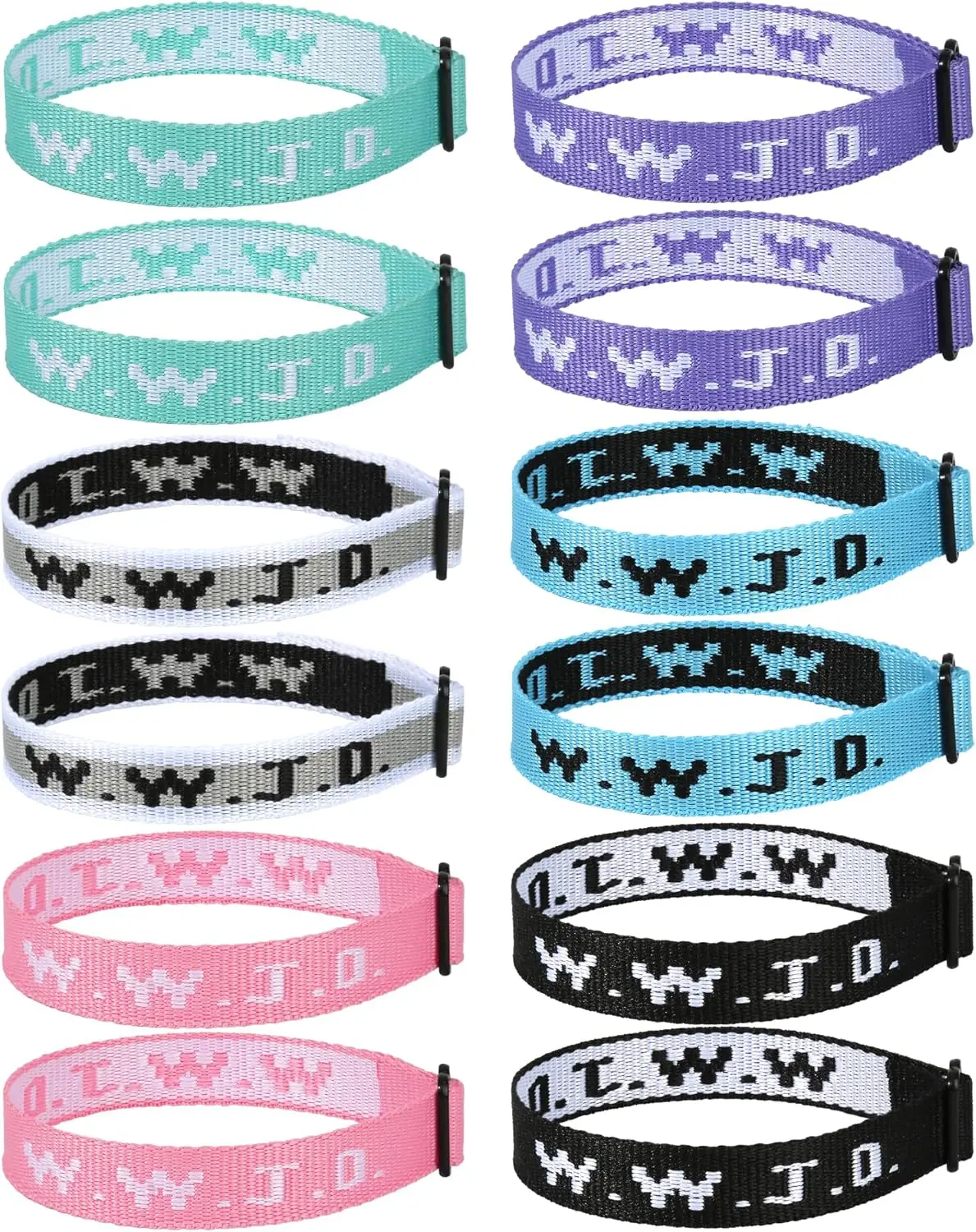 12 count WWJD Bracelet Pack, Christian Gifts Adjustable Wristbands, WWJD  Bracelets Bulk - What Would  Do Bracelet for Women Men