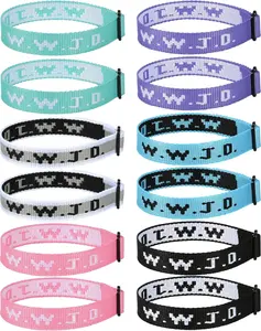 12 count WWJD Bracelet Pack, Christian Gifts Adjustable Wristbands, WWJD  Bracelets Bulk - What Would  Do Bracelet for Women Men