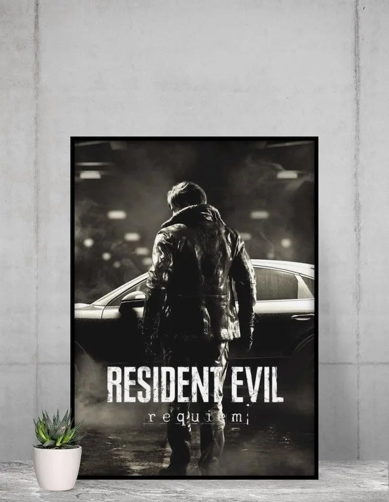 [Sale Up To 40%] [Unframed] Resident Evil Requiem Poster, Leon S. Kennedy Wall Art, Survival Horror Gaming Fine Art Print