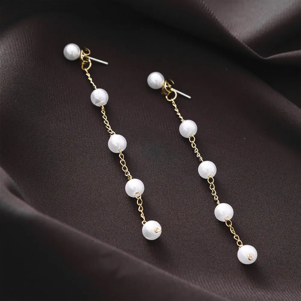 Pearl Duster Earrings | Gold
