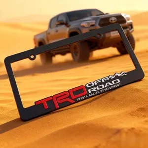 2PC TRD-Style Sport License Plate Frame for Toyota Tacoma Tundra 4Runner RAV4 Highlander
