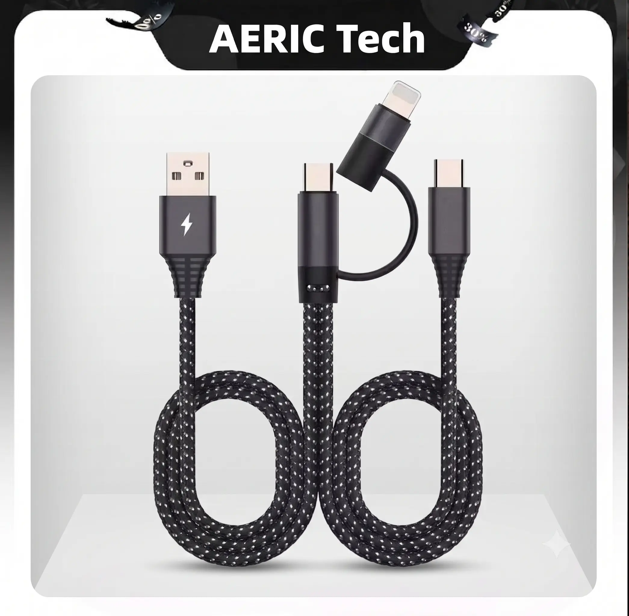 3-in-1 Universal OTG Sound Card Live Broadcast Cable, Type-C to 2-Digital Audio Adapter for Apple & Android Devices, USB-Aux Playback Type C Accessories