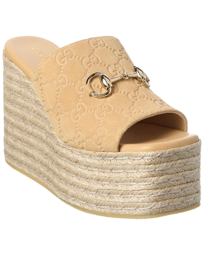 Gucci Horsebit Suede Espadrille