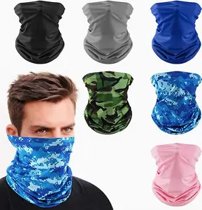 6 Pack UV Protection Face Mask Washable Reusable Face Mask Breathable Dustproof Windproof Bandana Balaclava Headdress Bandana for Summer Fishing Hiking Cycling