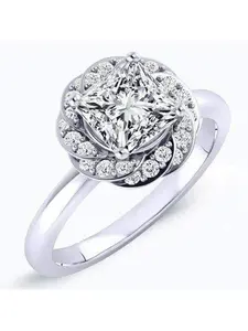 Almond - Princess Moissanite Engagement Ring