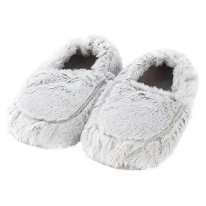 Warmies 6051156 Marshmallow Microwavable Slipper, Gray - Size 6-10 US