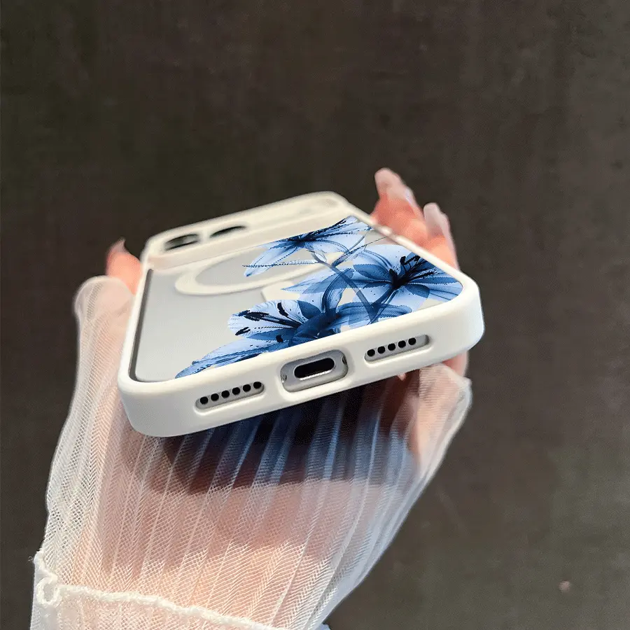 Blue Lily Whisper Magnetic MagSafe Snap Case for iPhone 17/16 Pro