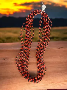 Collar De Elegua Santeria Orisha Eleke Beaded Accessory 17 inch Red & Black Beads Traditional Style Cultural Heritage Symbol of Tradition Jewel Necklace Necklace Set