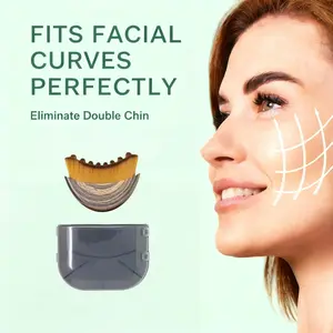 Facial Lymphatic Contouring Brush, ergonomically designed dry brushing massager for jawline and chin sculpting, used for lymphatic drainage and facial fatigue relief, suitable for daily use with a beauty roller.