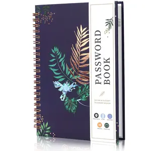 Password Book with Alphabetical Tabs Spiral Bound - 5.2" x 7.6" Hardcover Password Keeper Logbook for Seniors Password Notebook