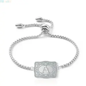 26 English Alphabet Belt Buckle Bracelet Embossed Copper Bracelet Belt Buckle Bracelet Jewelry