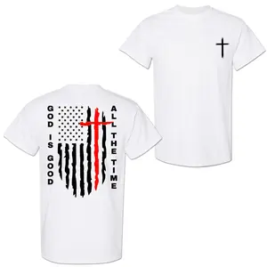 God Is Good All The Time Christian T-shirt, American Flag Cross Shirt for Men, Trendy Shirt For Men And Women