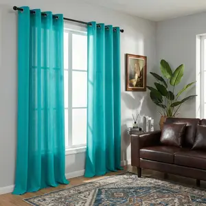 Curtain Club 2 Panels 52X95 Inch, Solid Color Cationic Curtains, Made of Cationic Two-color Yarn Fabric, Iron Ring Style, Easy Installation, Elegant and High-Class, Can Better Decorate Your Home, L18-1