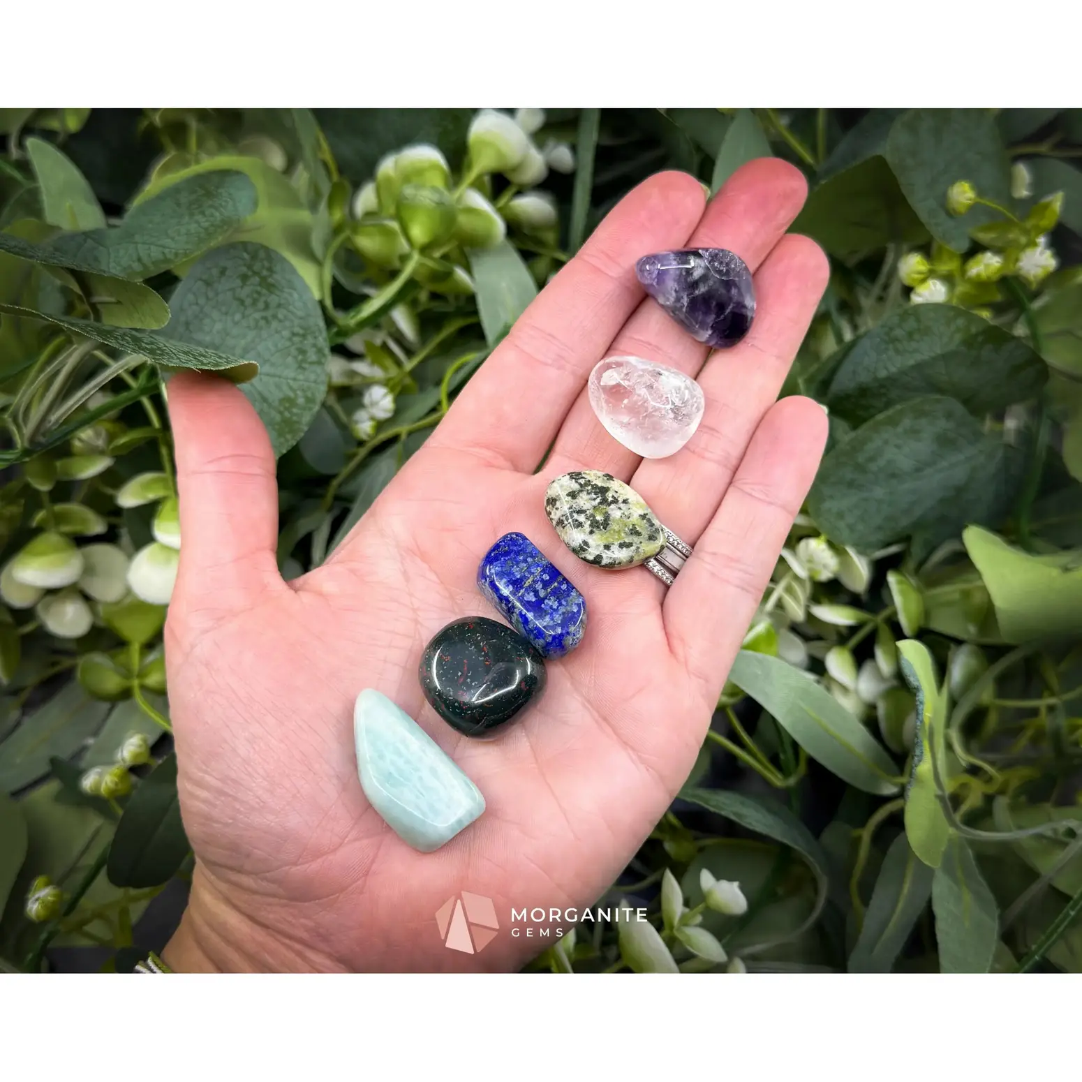 Pisces Zodiac Crystal Set | 6 Gemstones + Selenite, Spiral Cage & Gift Box