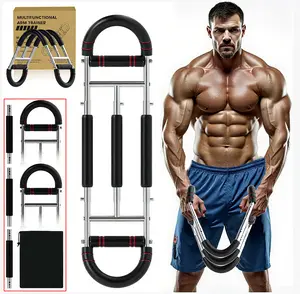 Twister Arm Trainer Stainless Steel Adjustable 3-Level Chest Exerciser for Men Women Upper Body Muscle Strengthening Multifunctional Workout Station Grip Strengthener