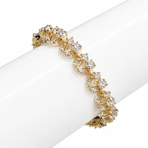 Gold Plated Cherry Zirconia Tennis Bracelet