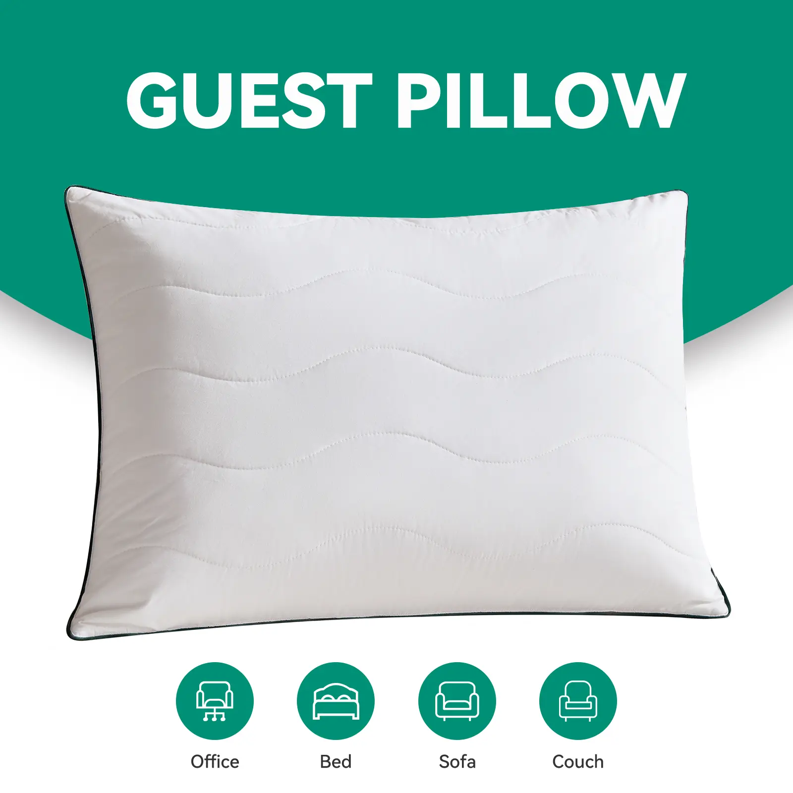threegeese Wavy-Quilted Goose Feather Pillows - Luxury 5-Star Hotel Quality, Machine Washable, Three-layer Filling, Low Allergy, Comfortable Neck Support, OEKO-TEX Certified, pillows for sleeping ,summerwins,  Vacuum-Packed  , Skin-Friendly