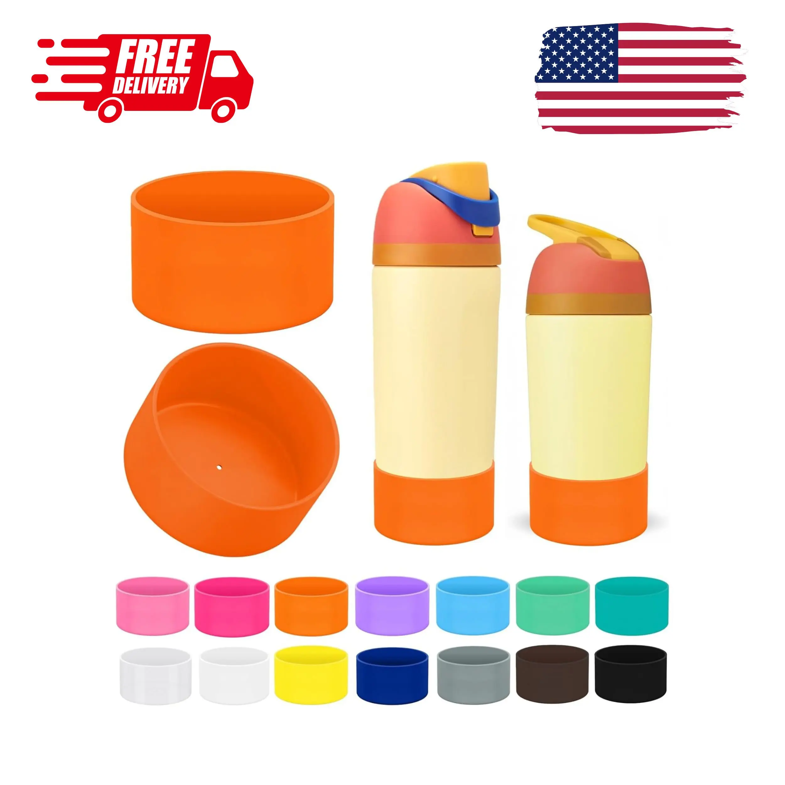 2PCS Silicone Protector Boots Compatible with Owala Kids 16oz & 14oz