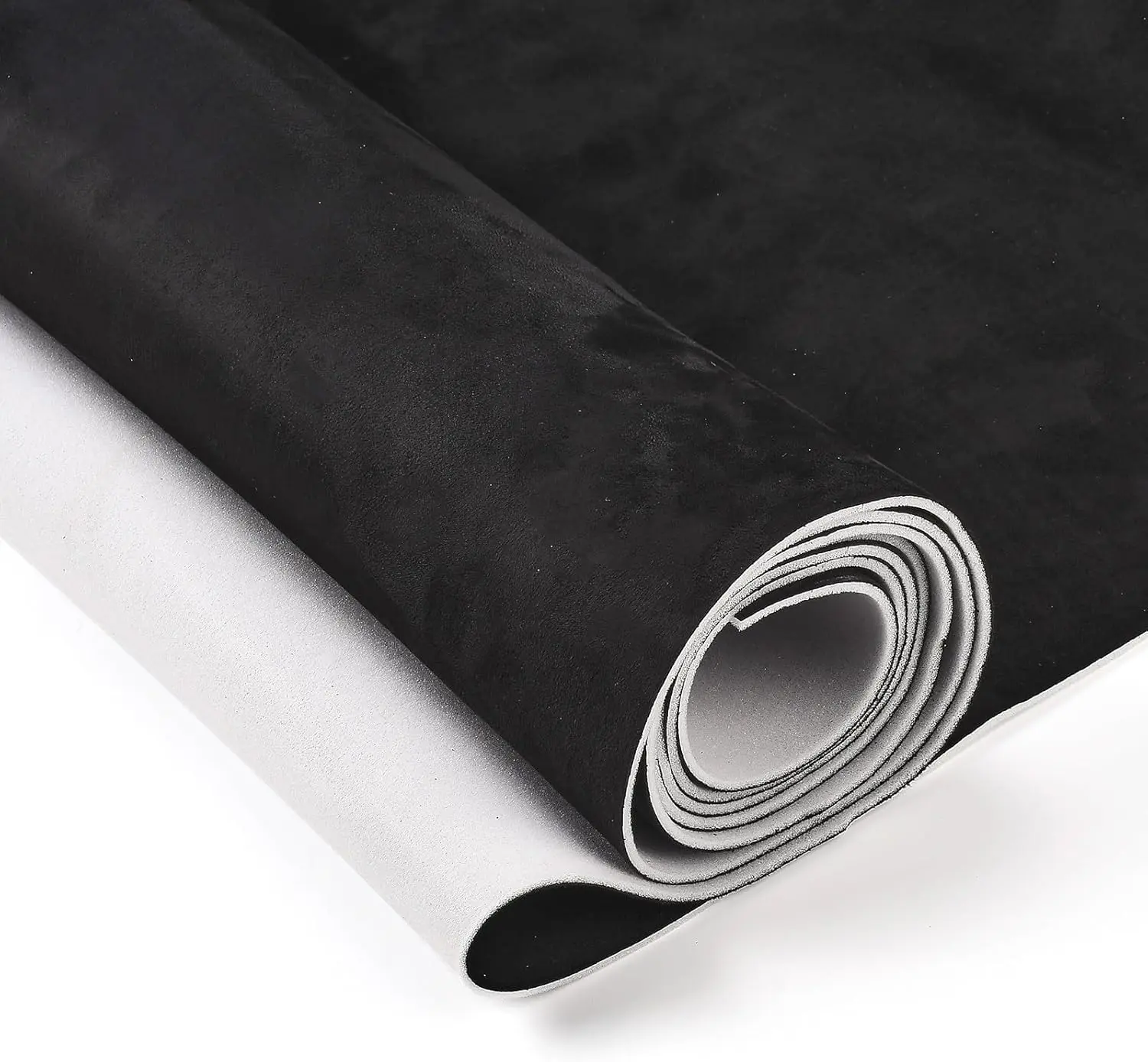 Suede Headliner Fabric - 98"×60" Soft Touch Cozy Look, 4mm Foam Backing Composite Sponge, DIY Cuttable Cars/RVs Interior Replacement Material for Ceiling Repair (Black)