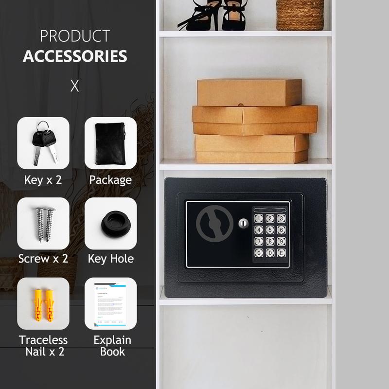 Home Money Safe Box with Sensor Light & Money Bag, Security Lock Box with Digital Keypad & Keys - Great Gift (Black/Silvery) Home Money Safe Box with Sensor Light & Money Bag, Security Lock Box with Digital Keypad & Keys - Great Gift (Black/Silvery)