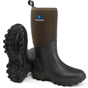 Trudave Rubber Work Boots for Men & Women, Waterproof Insulated Rain Boots, Anti-slip Outdoor Mud Boots for Working, Hunting, Fishing Shoe