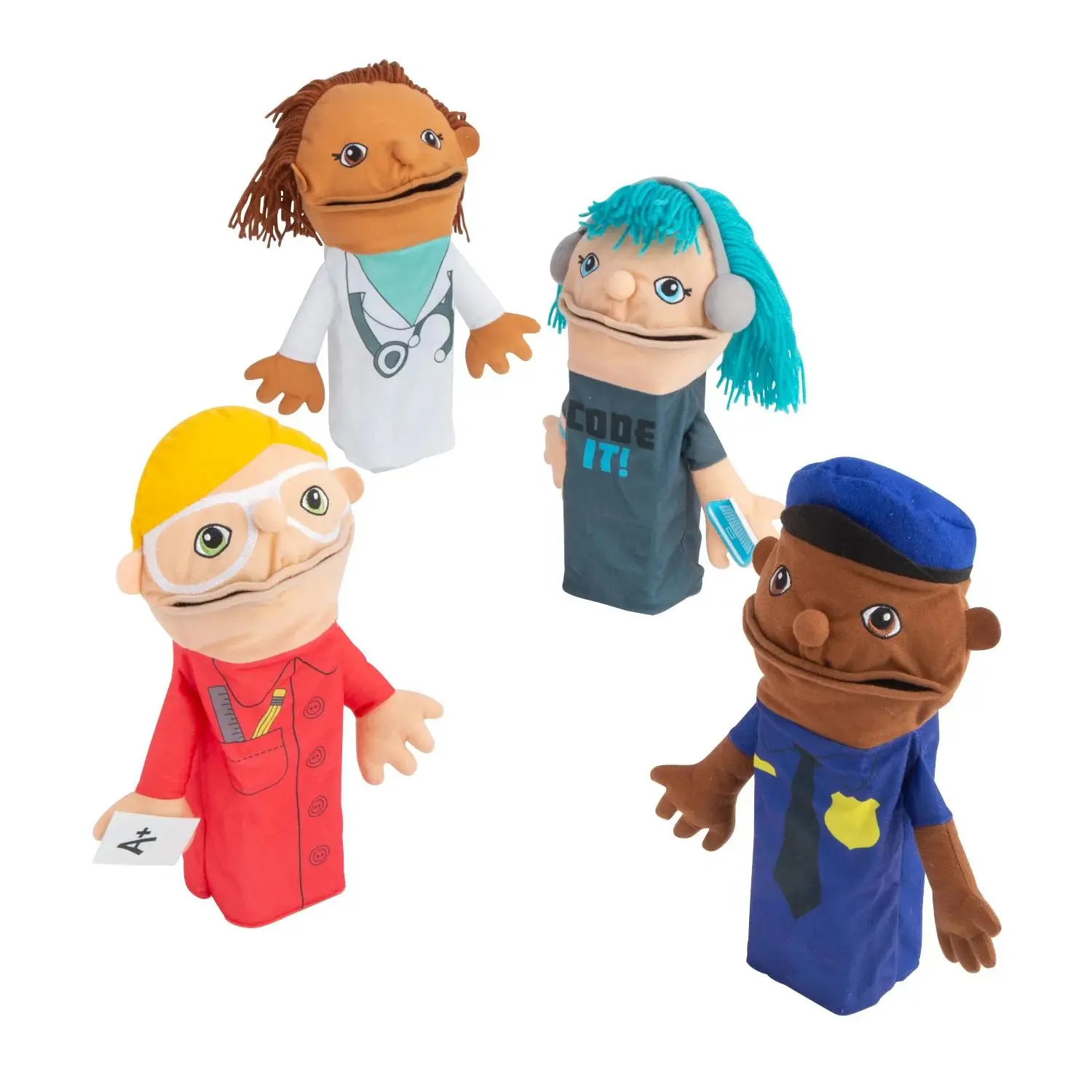 Community Helpers Stuffed Hand Puppets - 4 Pc.