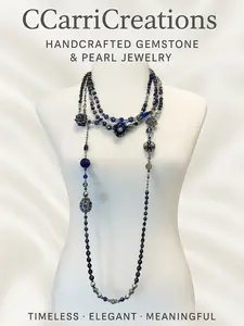 1008- Royal Delphinium 2 piece necklace set