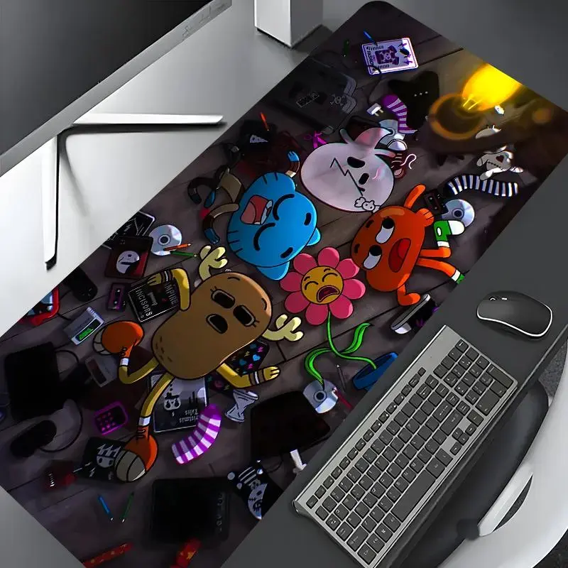 Cartoon Funny Rectangle Gaming Mouse Pad Non-Slip Rubber Base 31.5*15.75in Computer Keyboard Mouse Mat for Home Office Desk Decor