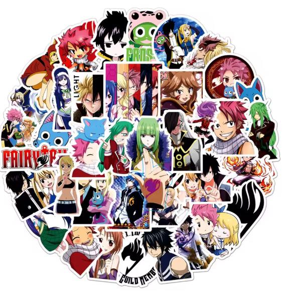 50Pcs FAIRY TAIL Anime Stickers Etherious Natsu Dragneel Cartoon Decals DIY Skateboard Phone Laptop Cool Graffiti Sticker