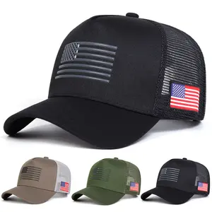 Unisex USA Flag Pattern Baseball Cap Mesh Hat Outdoor Adjustable Sunscreen Leisure Hat Spring Autumn Travel Tourism Beach Vacation