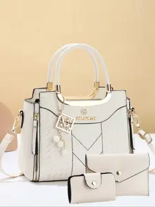 Women's Stylish Three-Piece Bag Set, New Fashionable Versatile Shoulder Crossbody Handbag for Mom, Perfect for Daily Use