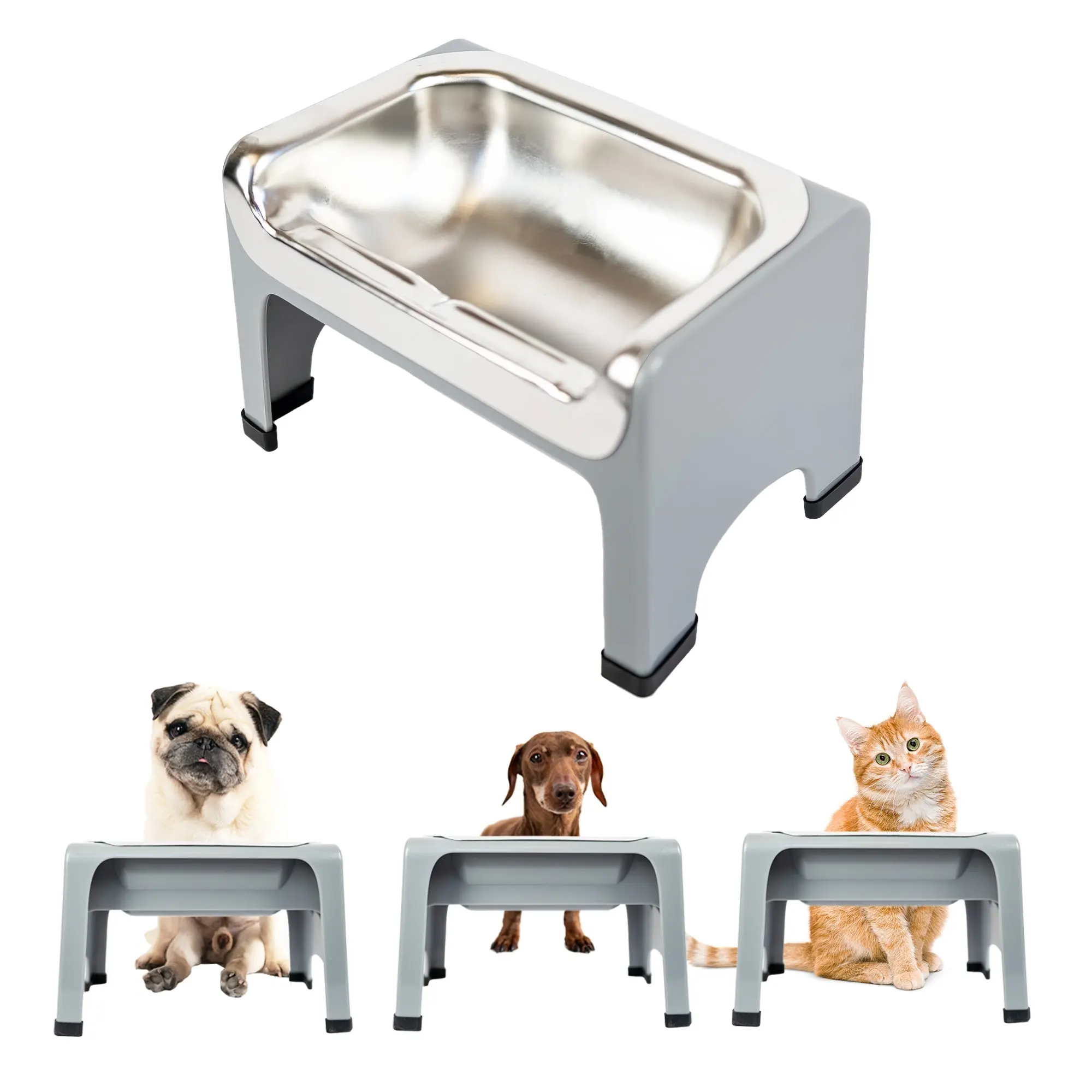 Elevated Pet Feeding Bowl for Dogs & Cats | Stainless Steel Raised Food & Water Bowl