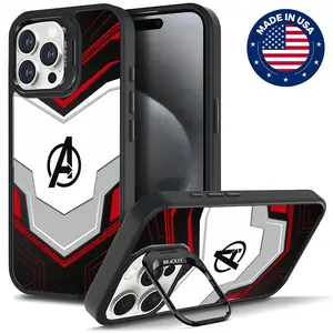 Avengers Aesthetic Pattern MagsafeCasing For iphone 16 15 14 13 12  PRO PLUS MAX HardTPU Tough Metal Lens frame Film With Bracket Stand GiftSpeaker Bluetooth Camera Holder Cellphone drop protection phone case