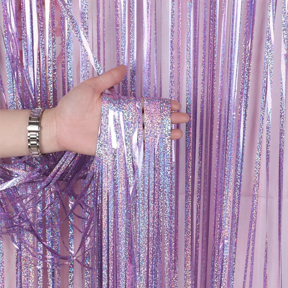 Gold Foil Curtain Fringe Pink Party Backdrop Decoration