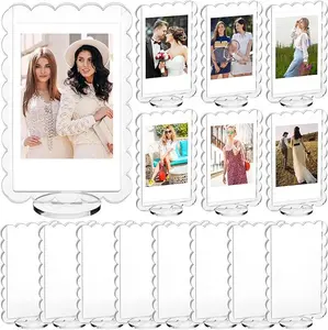 5 Pcs Acrylic Photo Frame with Base Acrylic Photo Display Mini Picture Frames Double Sided,DIY Decorative Acrylic Frame Picture Frame, Home Decor Accessory