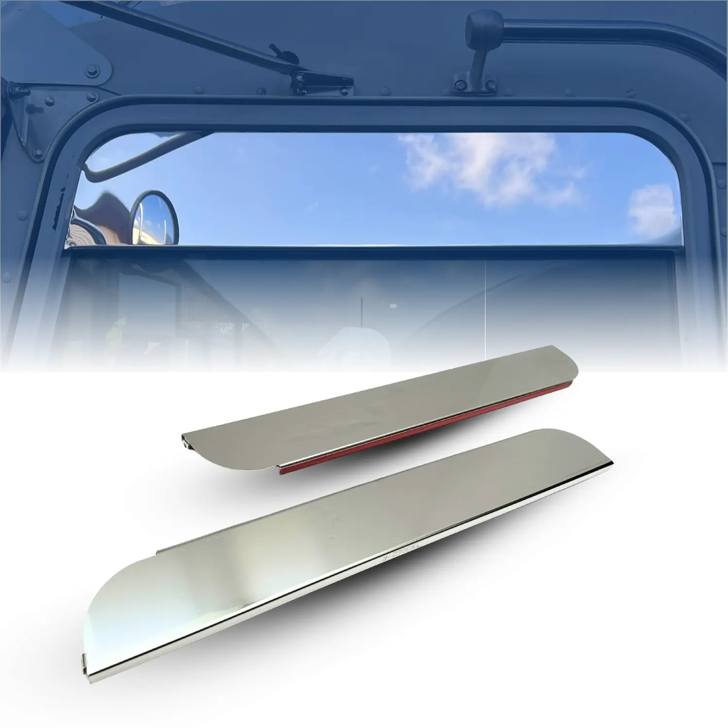 TORQUE Built-to-Last Metal 4-Inch Drop Windows Chop Top Set - Mirror Polish Pair (TR3062) for Kenworth T600,T660,T800,W900 - Sunlight Block Automotive Truck Accessories